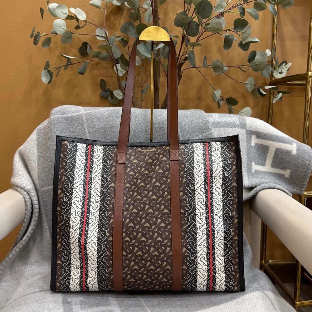 Burberry Coated Canvas Tote Bag